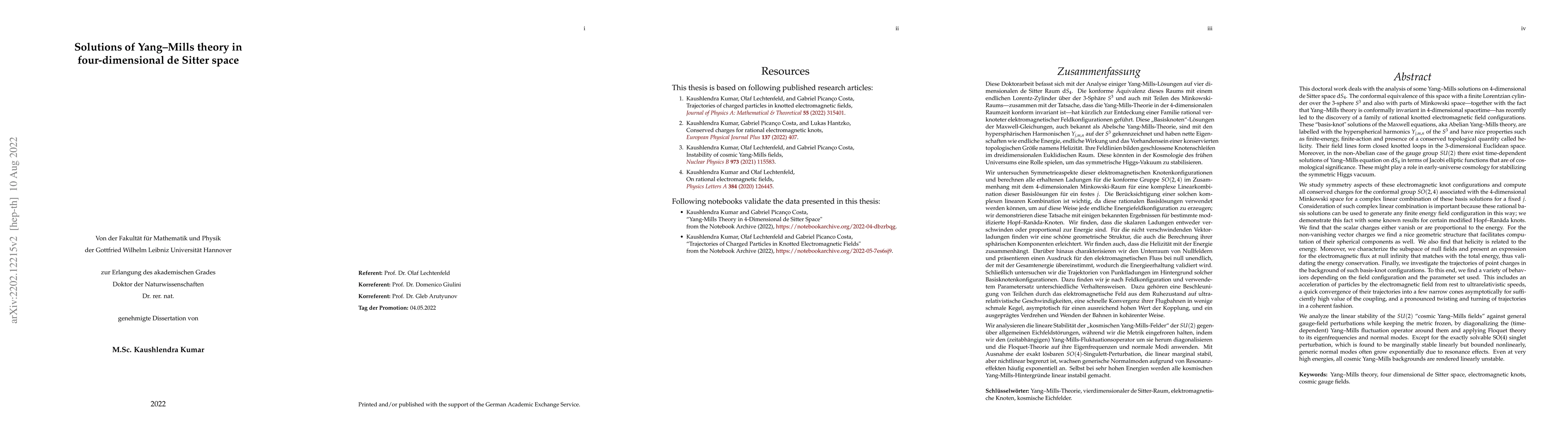 Thumbnail for Solutions of Yang-Mills theory in four-dimensional de Sitter space