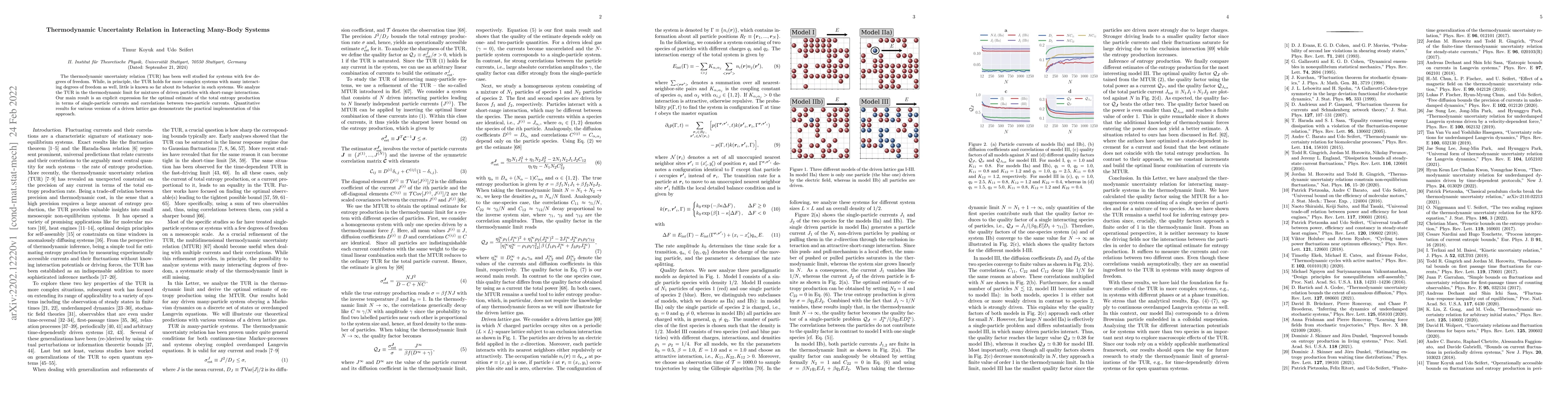 Thumbnail for Thermodynamic Uncertainty Relation in Interacting Many-Body Systems