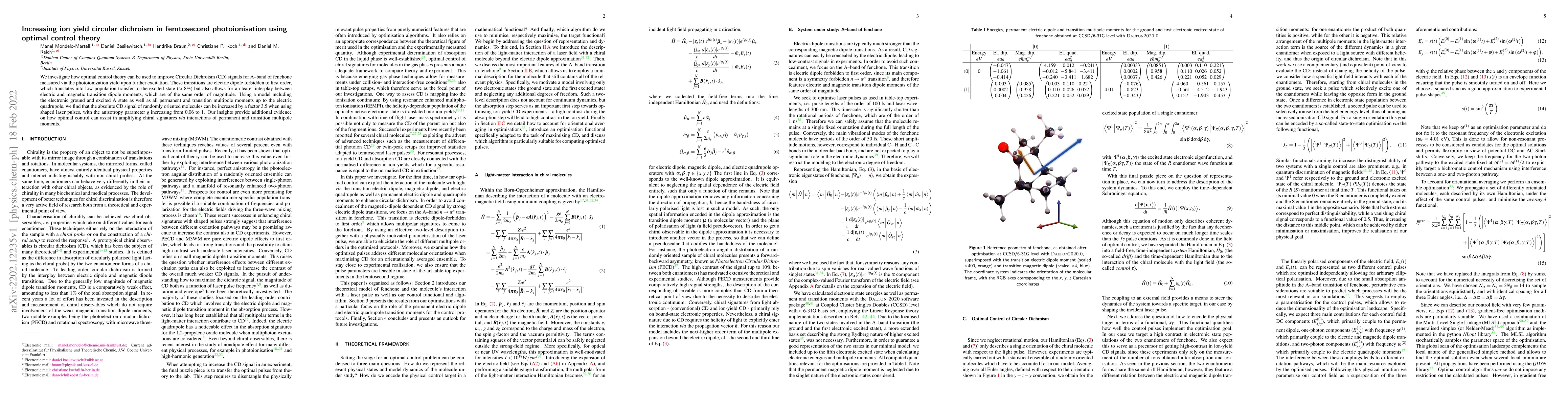 Thumbnail for Increasing ion yield circular dichroism in femtosecond photoionisation
  using optimal control theory