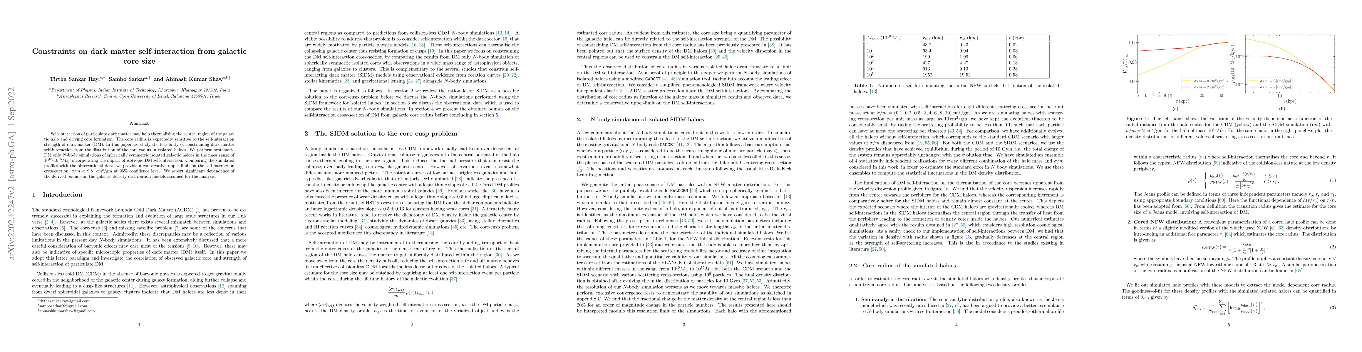 Thumbnail for Constraints on dark matter self-interaction from galactic core size