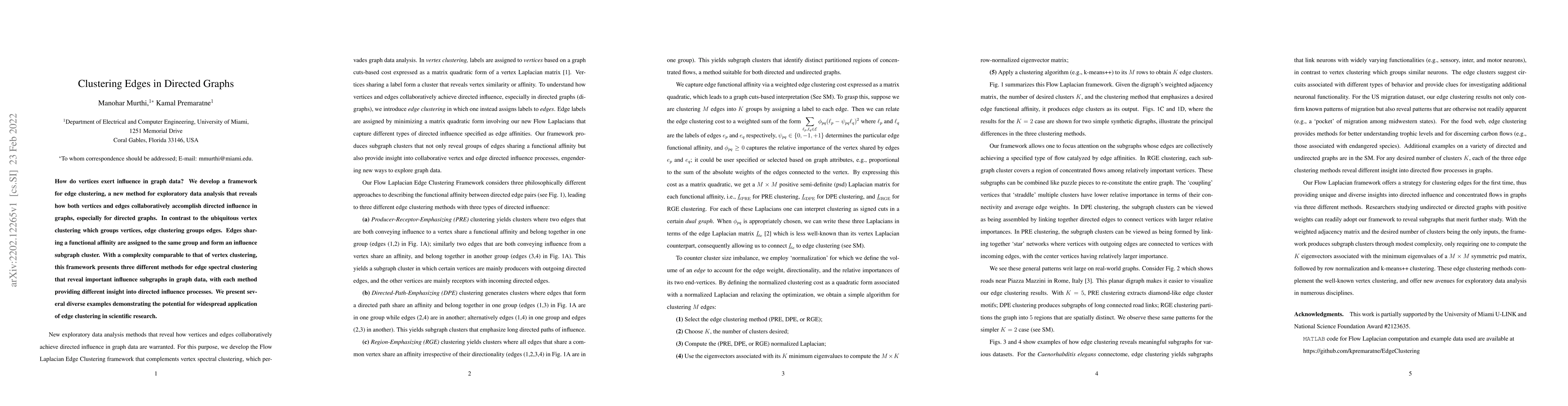 Thumbnail for Clustering Edges in Directed Graphs