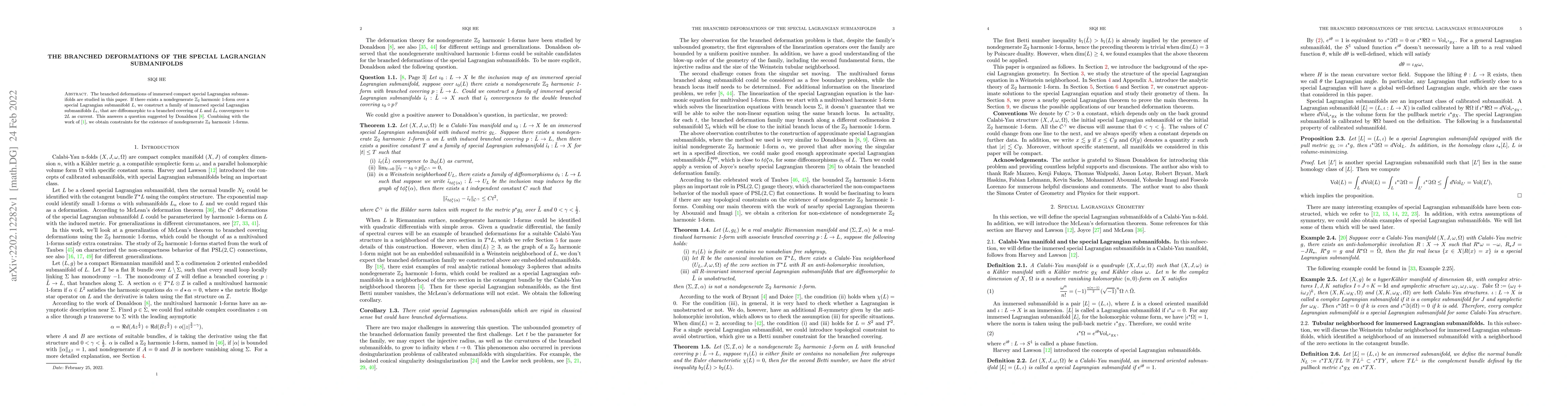 Thumbnail for The branched deformations of the special Lagrangian submanifolds