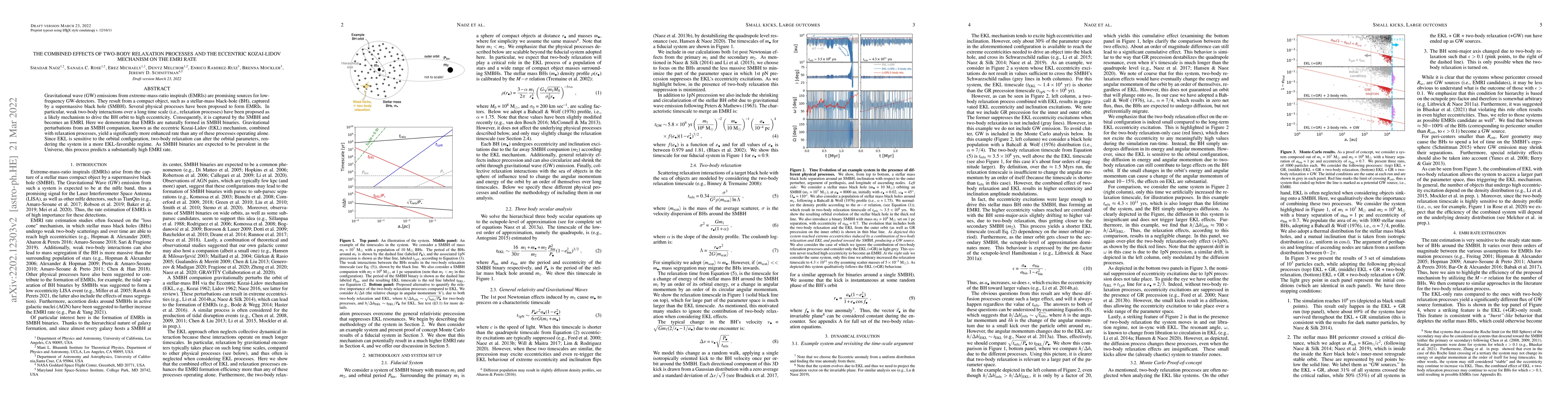 Thumbnail for The Combined Effects of Two-Body Relaxation Processes and the Eccentric
  Kozai-Lidov Mechanism on the EMRI Rate