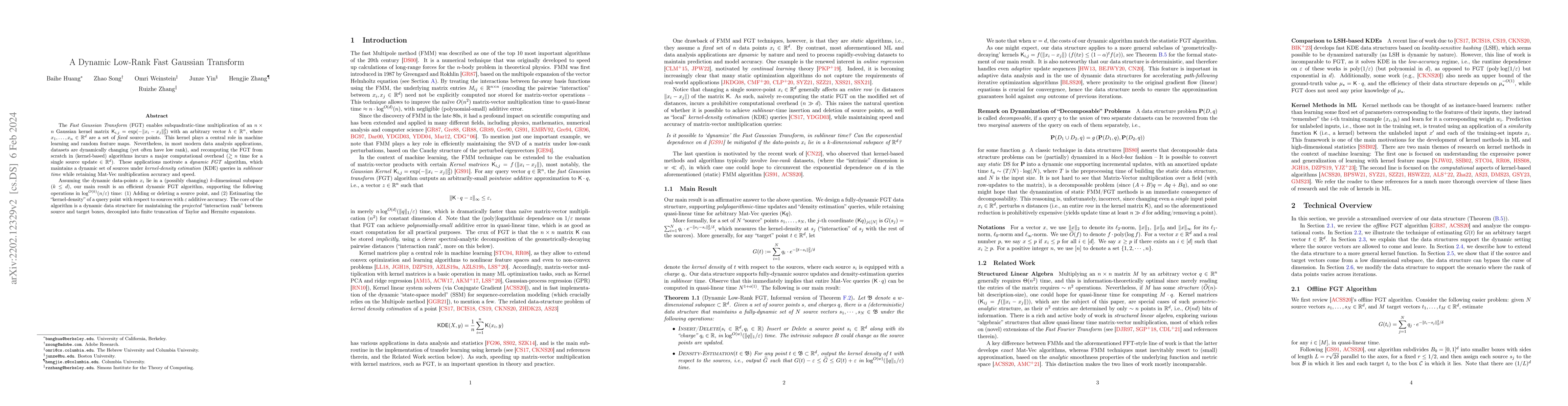 Thumbnail for A Dynamic Low-Rank Fast Gaussian Transform