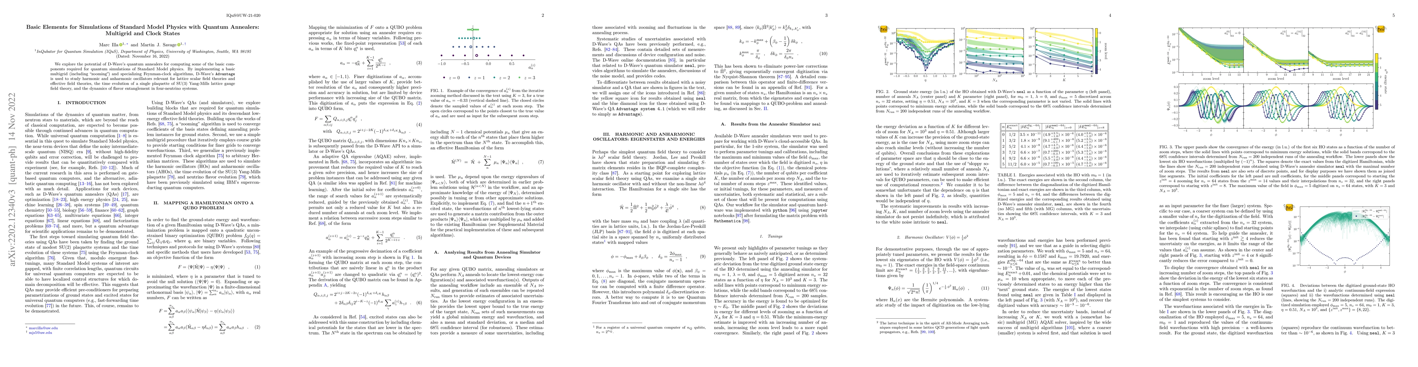 Thumbnail for Basic Elements for Simulations of Standard Model Physics with Quantum
  Annealers: Multigrid and Clock States