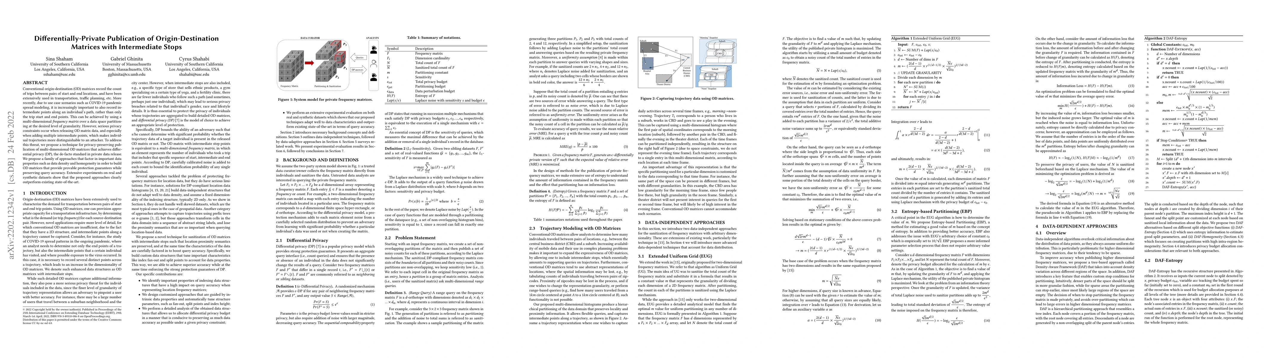 Thumbnail for Differentially-Private Publication of Origin-Destination Matrices with
  Intermediate Stops