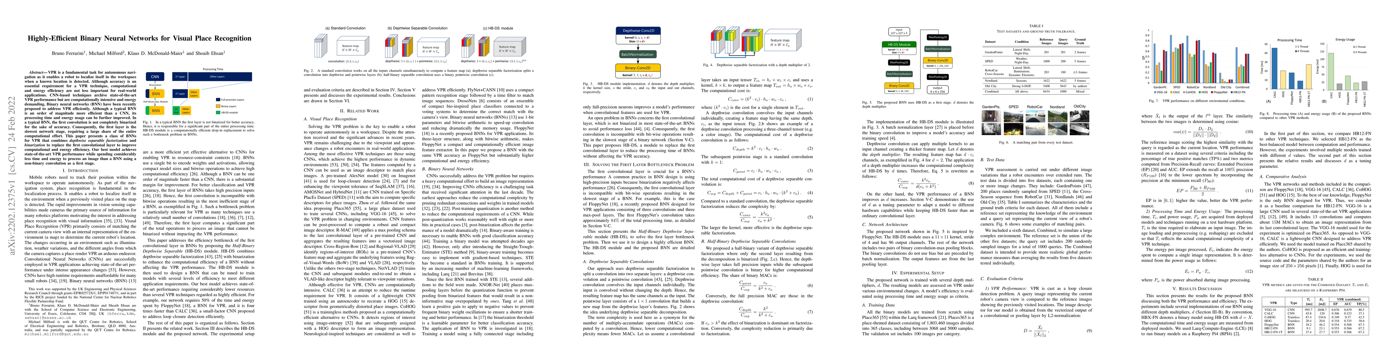 Thumbnail for Highly-Efficient Binary Neural Networks for Visual Place Recognition