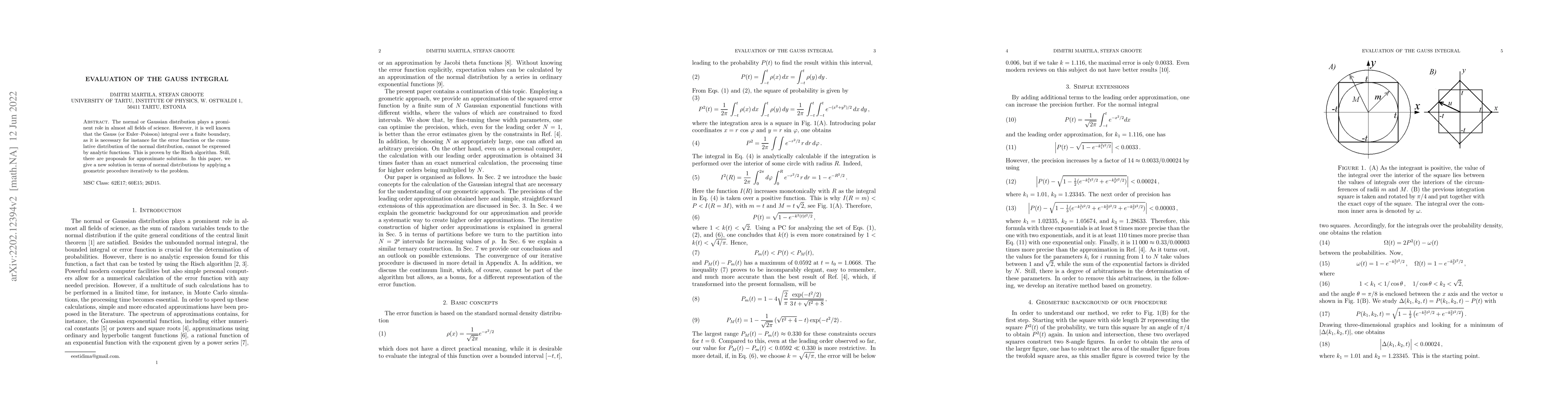 Thumbnail for Evaluation of the Gauss integral