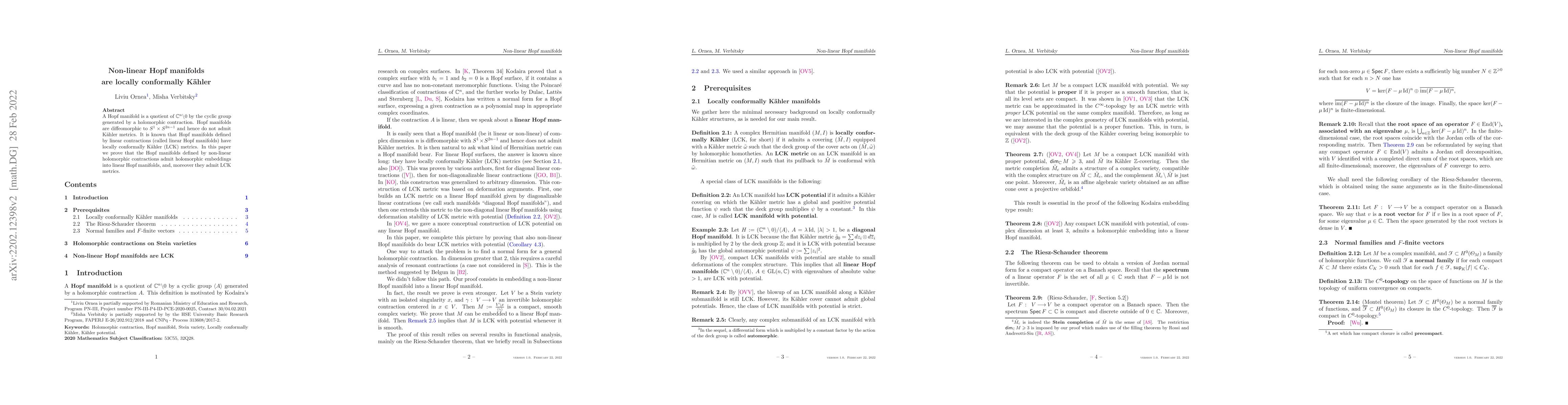 Thumbnail for Non-linear Hopf manifolds are locally conformally Kahler