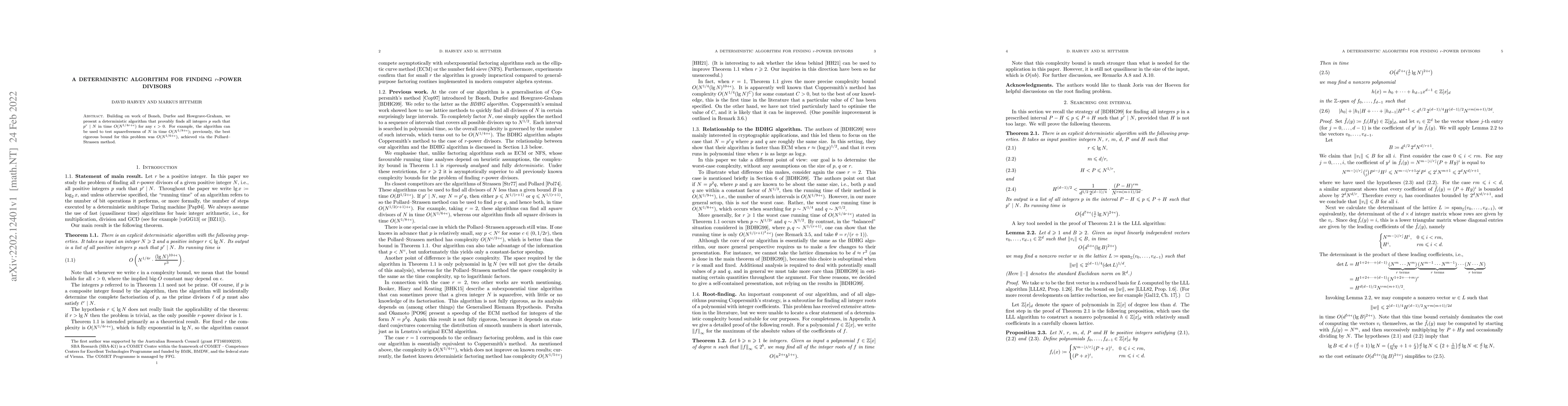 Thumbnail for A deterministic algorithm for finding $r$-power divisors