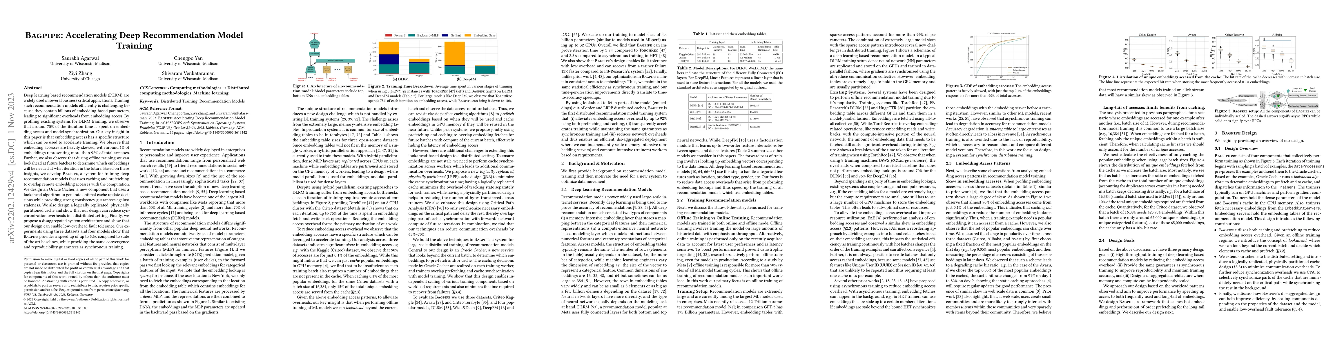 Thumbnail for BagPipe: Accelerating Deep Recommendation Model Training