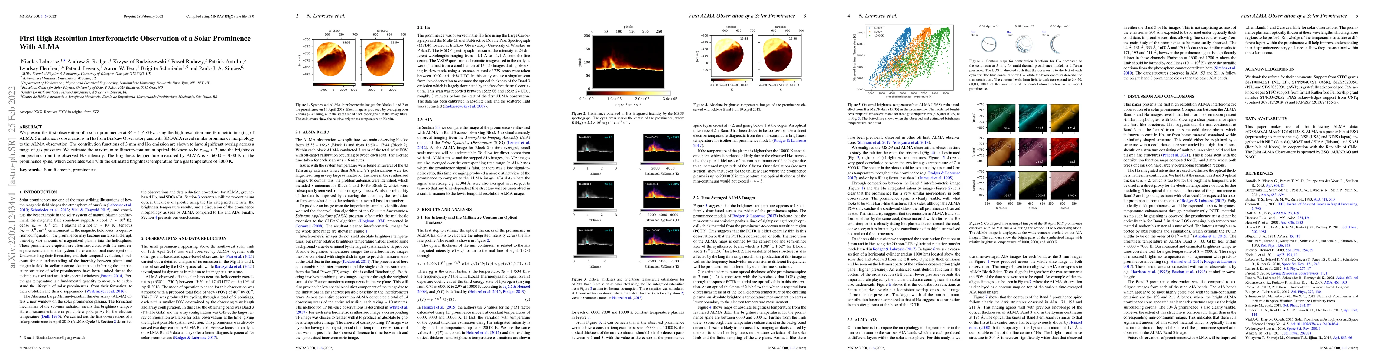 Thumbnail for First High Resolution Interferometric Observation of a Solar Prominence
  With ALMA