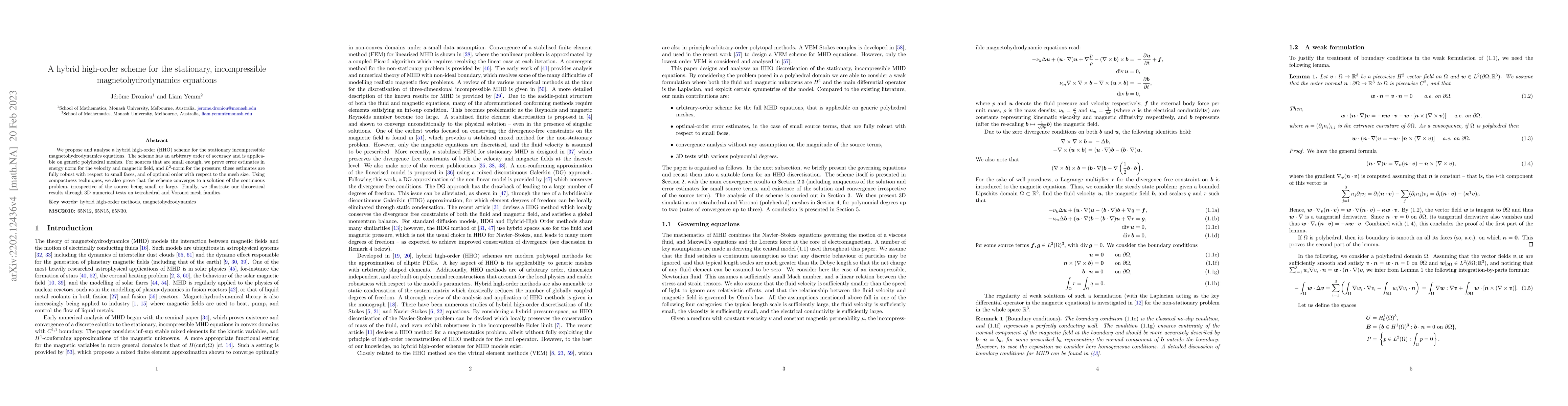 Thumbnail for A hybrid high-order scheme for the stationary, incompressible
  magnetohydrodynamics equations