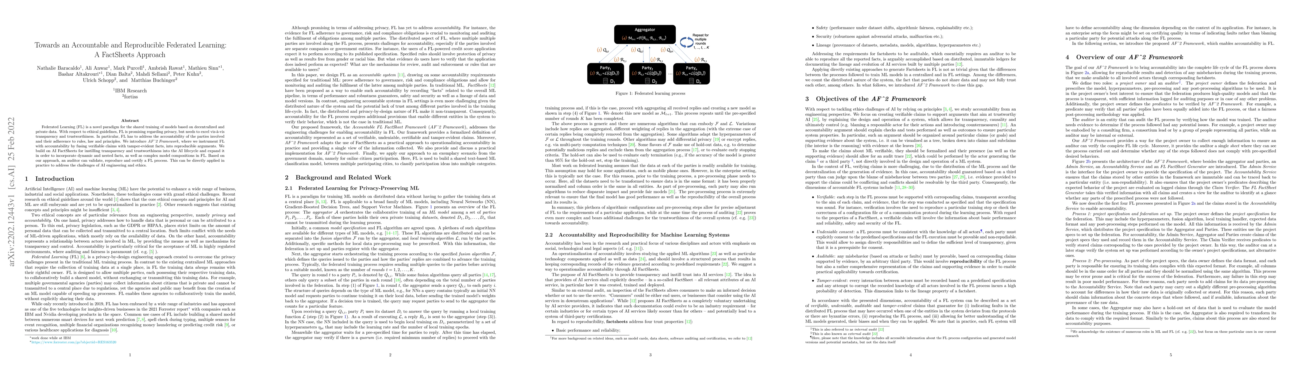 Thumbnail for Towards an Accountable and Reproducible Federated Learning: A FactSheets
  Approach