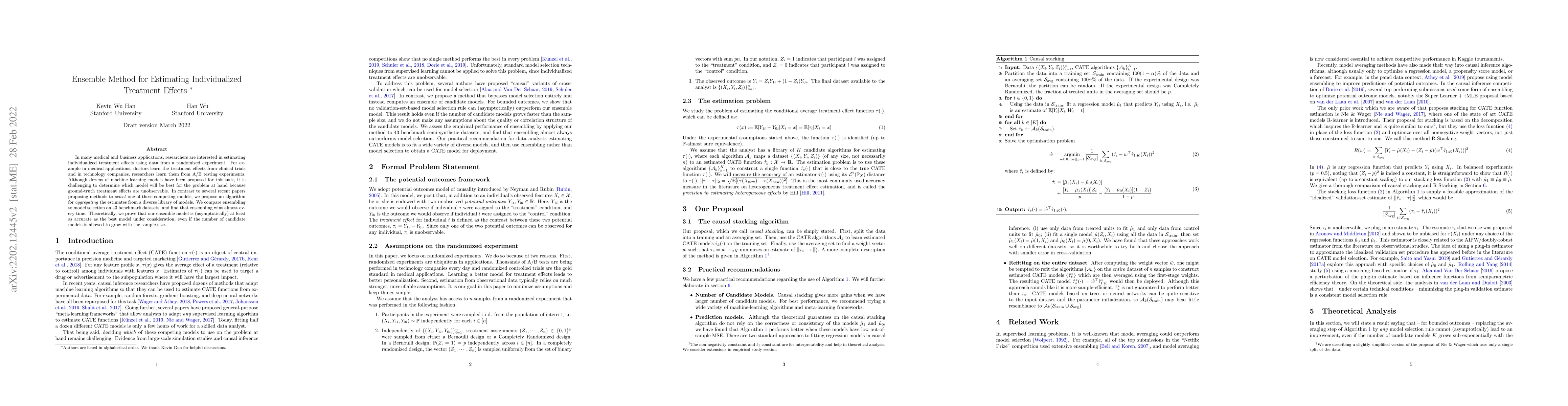 Thumbnail for Ensemble Method for Estimating Individualized Treatment Effects