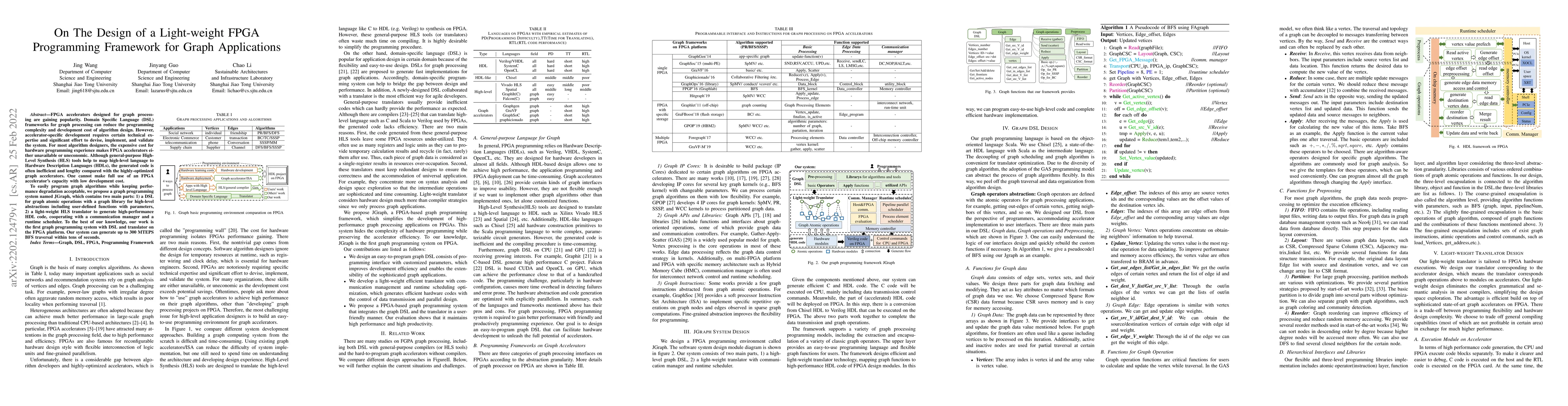 Thumbnail for On The Design of a Light-weight FPGA Programming Framework for Graph
  Applications