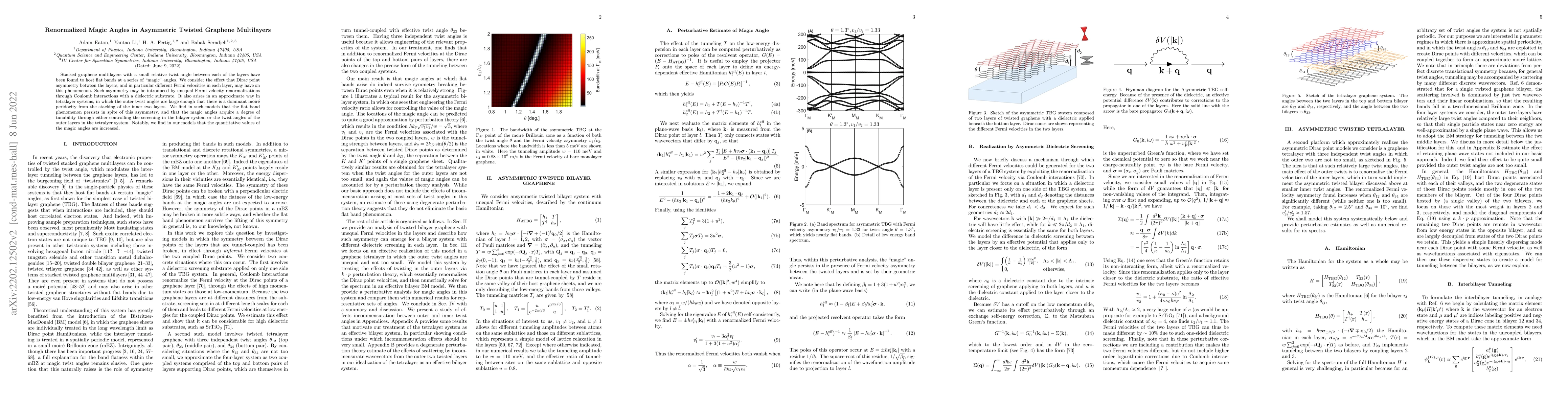 Thumbnail for Renormalized Magic Angles in Asymmetric Twisted Graphene Multilayers