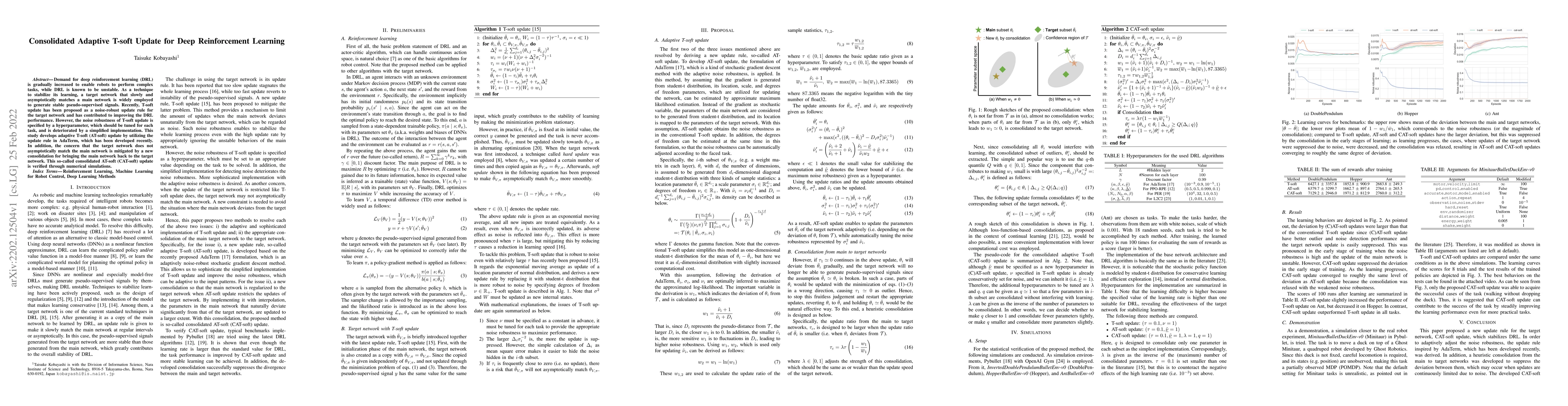 Thumbnail for Consolidated Adaptive T-soft Update for Deep Reinforcement Learning
