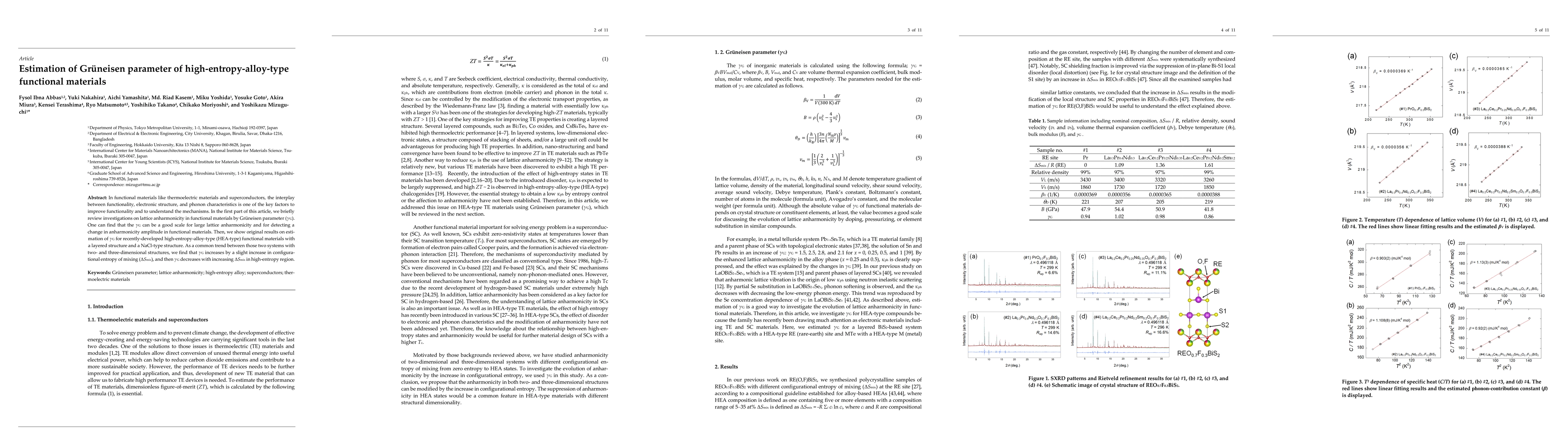 Thumbnail for Estimation of Gr\"uneisen parameter of high-entropy-alloy-type
  functional materials