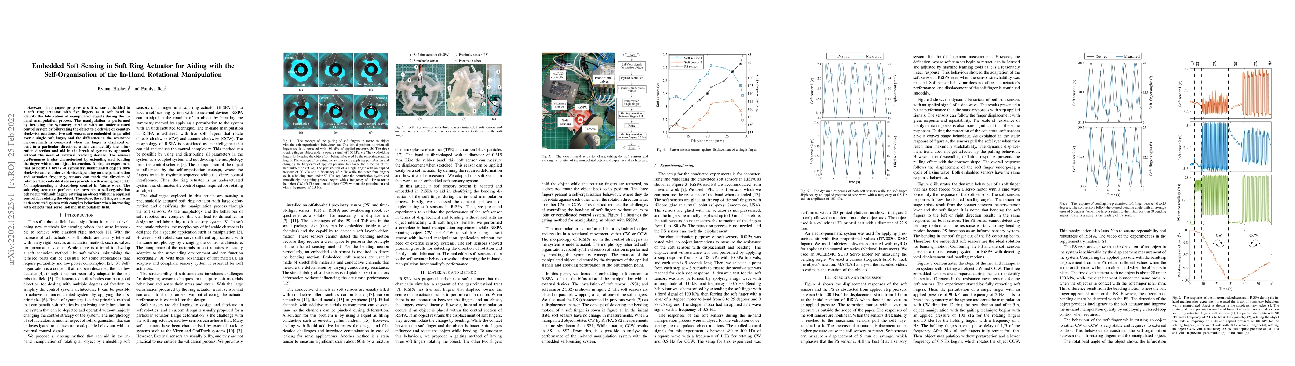 Thumbnail for Embedded Soft Sensing in Soft Ring Actuator for Aiding with
  theSelf-Organisation of the In-Hand Rotational Manipulation