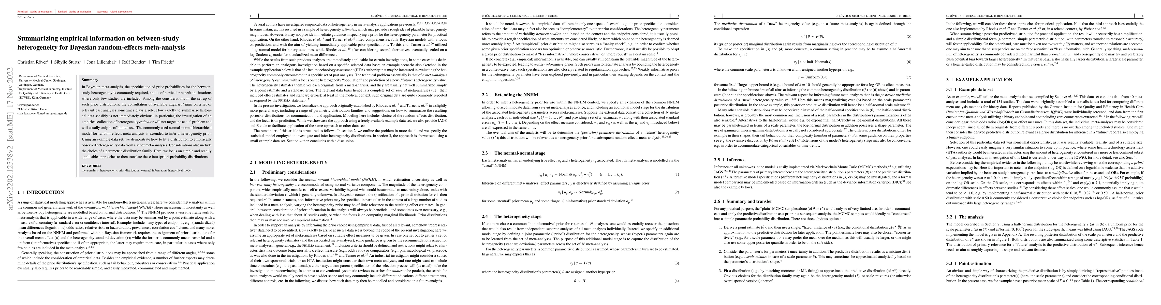 Thumbnail for Summarizing empirical information on between-study heterogeneity for
  Bayesian random-effects meta-analysis