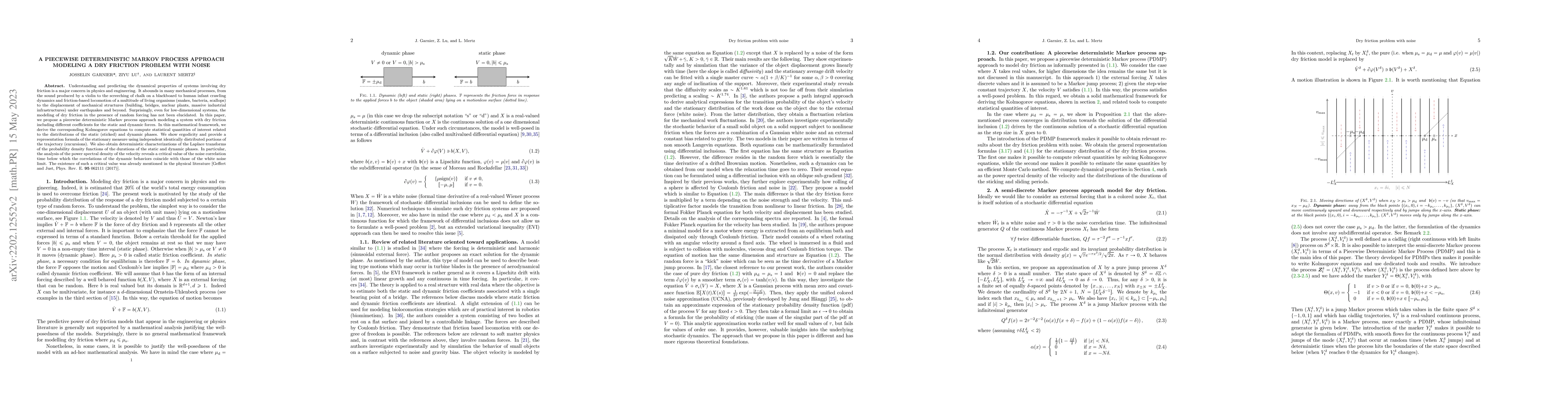 Thumbnail for A piecewise deterministic Markov process approach modeling a dry
  friction problem with noise