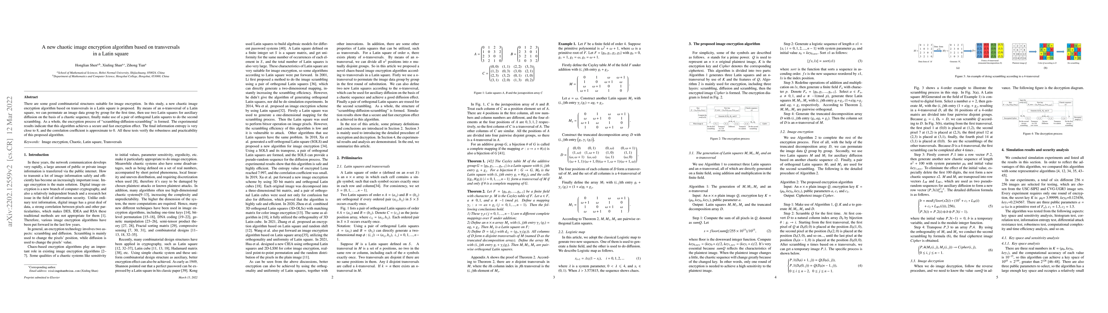 Thumbnail for A new chaotic image encryption algorithm based on transversals in a
  Latin square