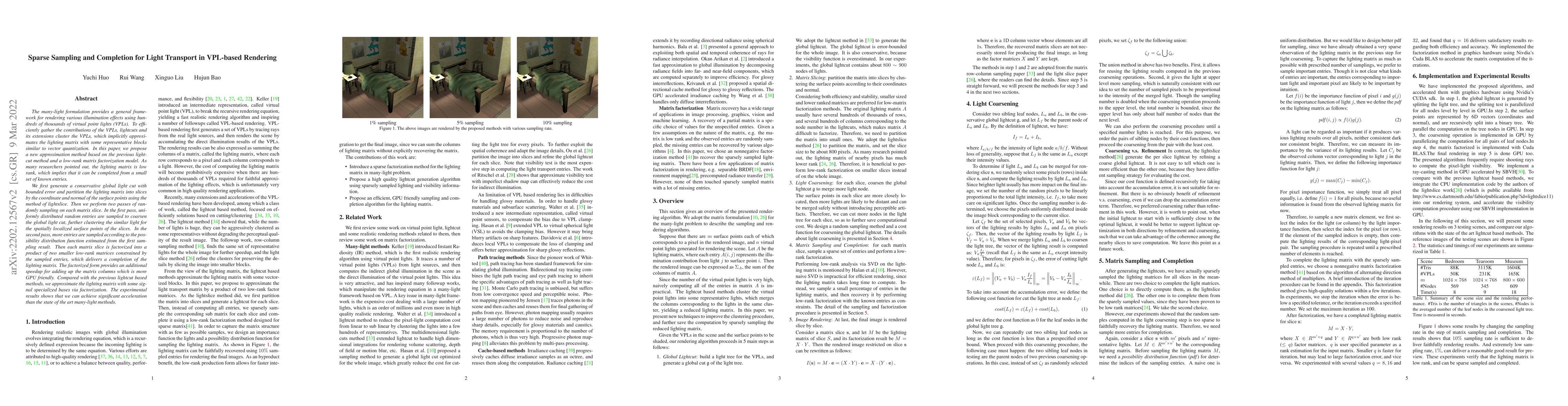Thumbnail for Sparse Sampling and Completion for Light Transport in VPL-based
  Rendering