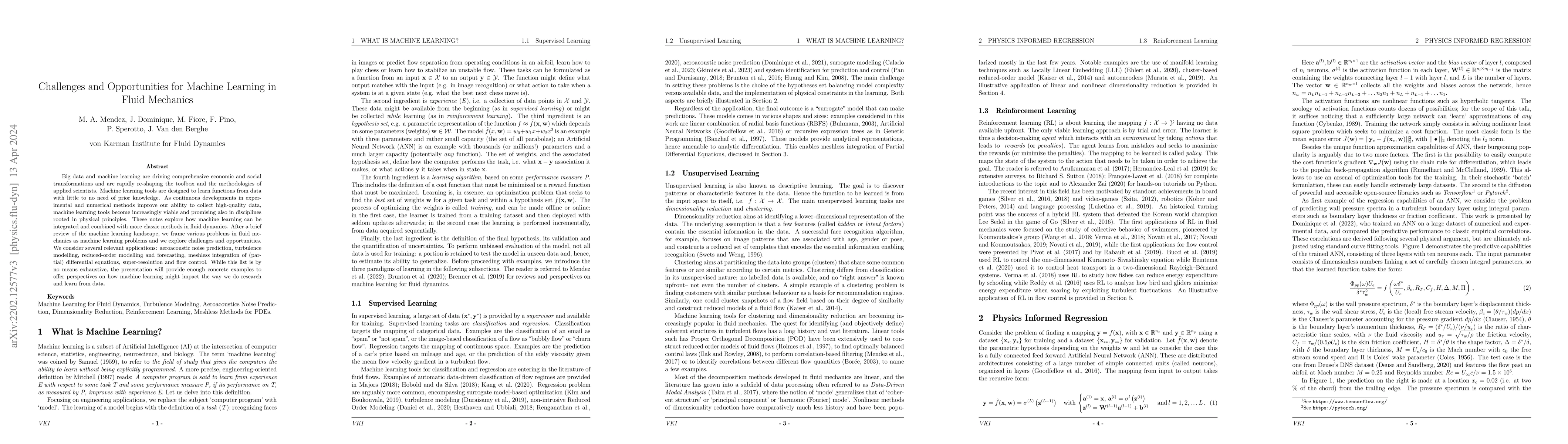 Thumbnail for Challenges and Opportunities for Machine Learning in Fluid Mechanics