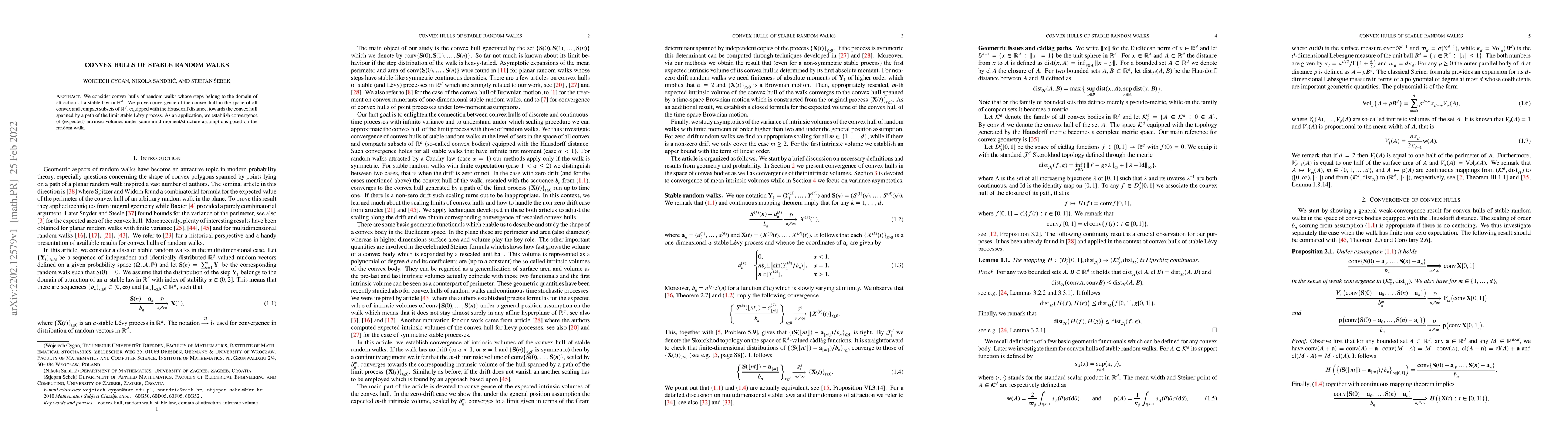 Thumbnail for Convex hulls of stable random walks