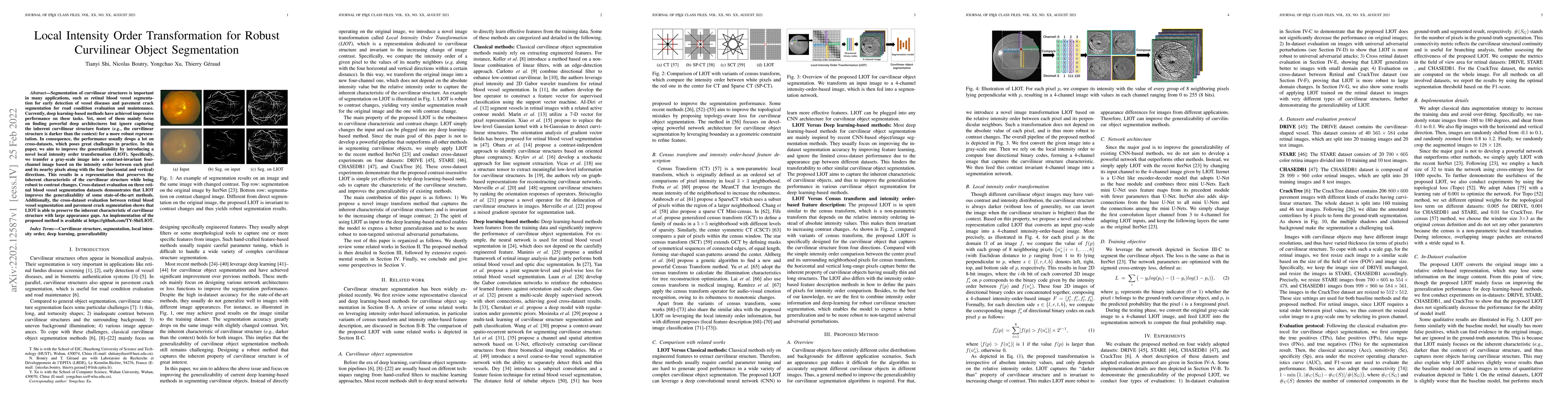 Thumbnail for Local Intensity Order Transformation for Robust Curvilinear Object
  Segmentation