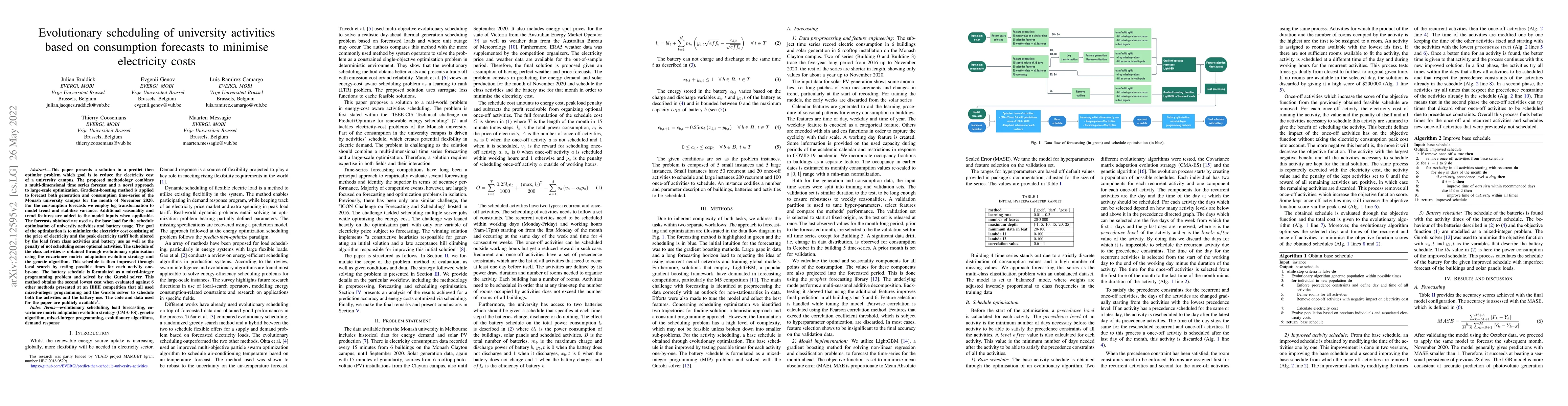 Thumbnail for Evolutionary scheduling of university activities based on consumption
  forecasts to minimise electricity costs