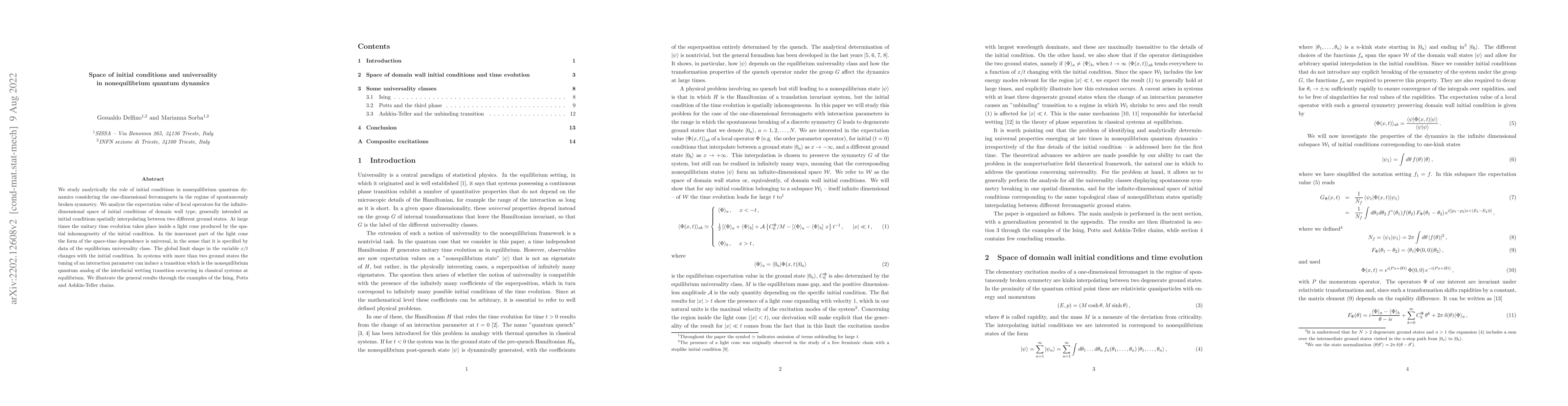 Thumbnail for Space of initial conditions and universality in nonequilibrium quantum
  dynamics
