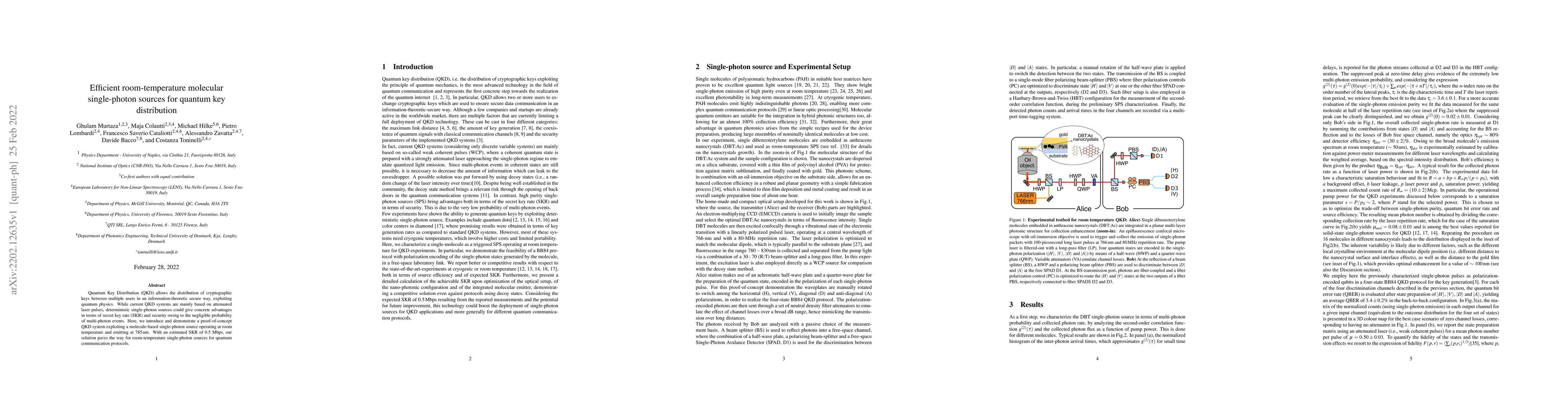 Thumbnail for Efficient room-temperature molecular single-photon sources for quantum
  key distribution
