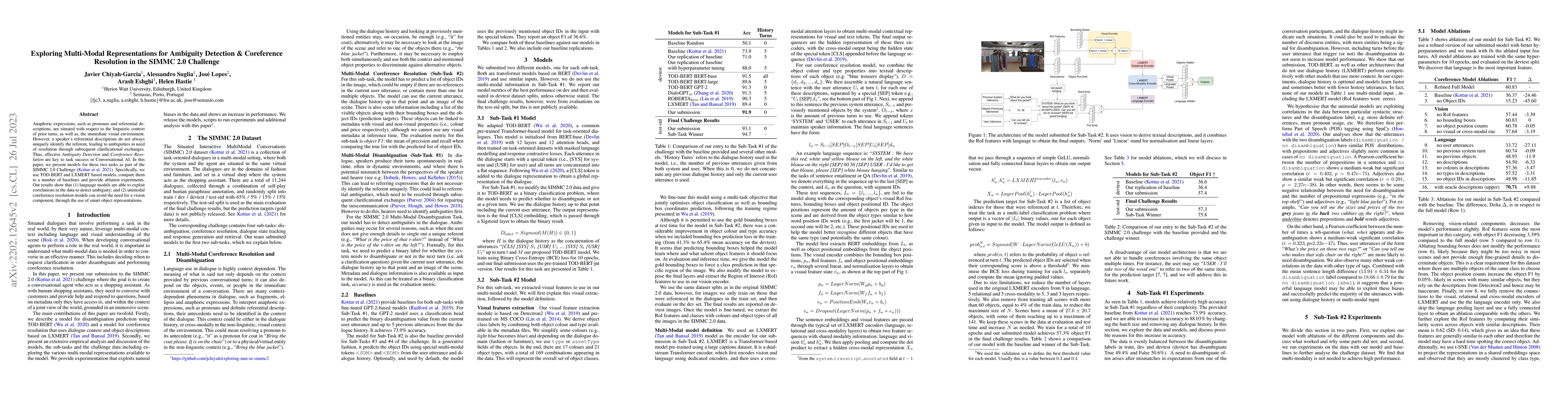 Thumbnail for Exploring Multi-Modal Representations for Ambiguity Detection &
  Coreference Resolution in the SIMMC 2.0 Challenge