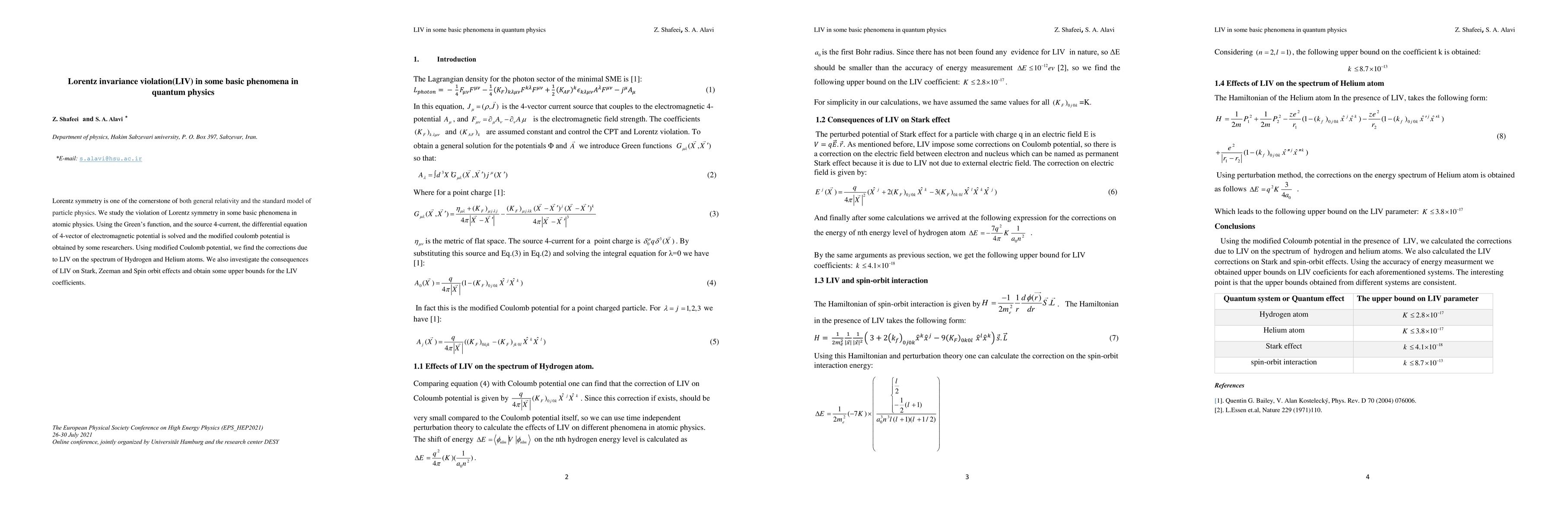 Thumbnail for Lorentz invariance violation (LIV) in some basic phenomena in quantum
  physics