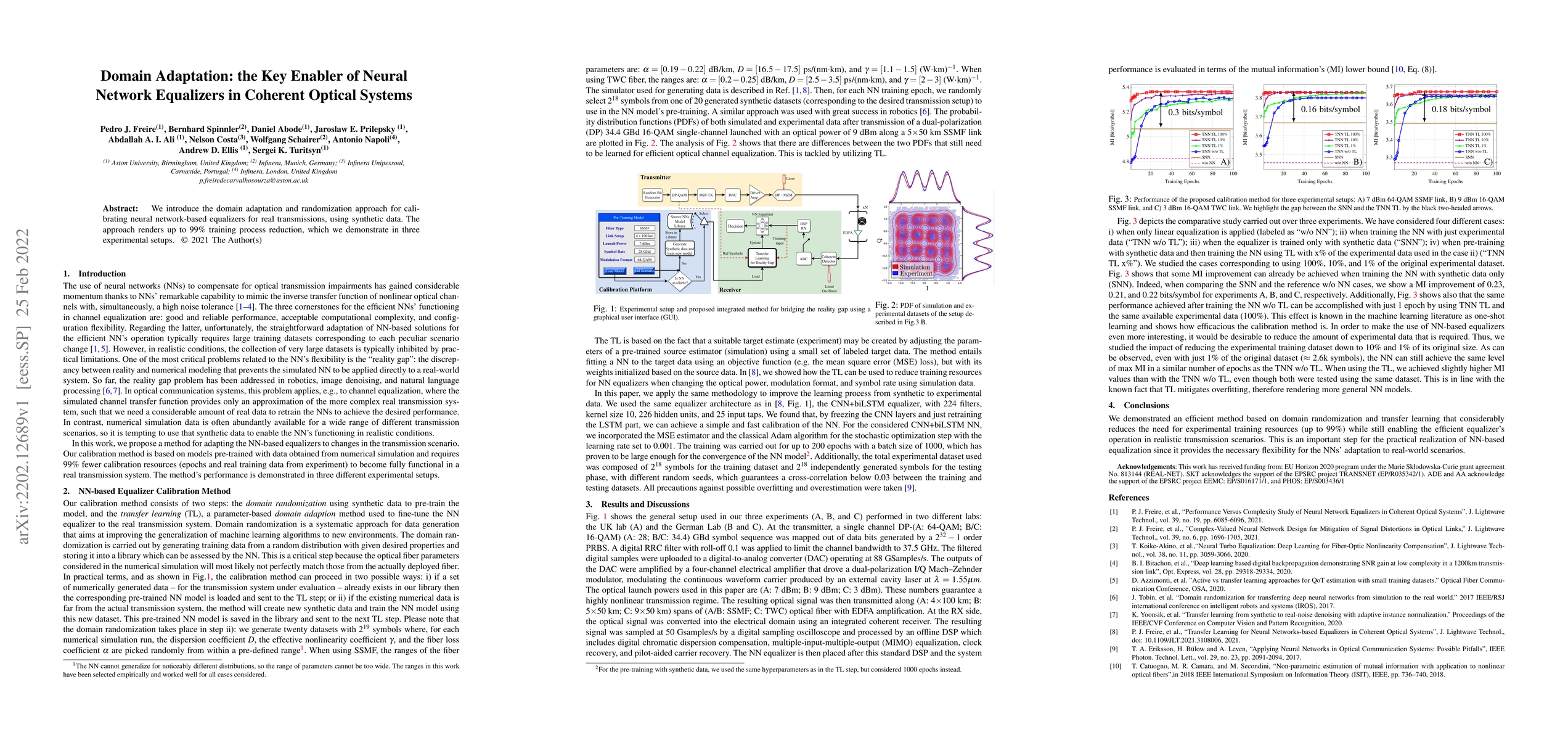 Thumbnail for Domain Adaptation: the Key Enabler of Neural Network Equalizers in
  Coherent Optical Systems