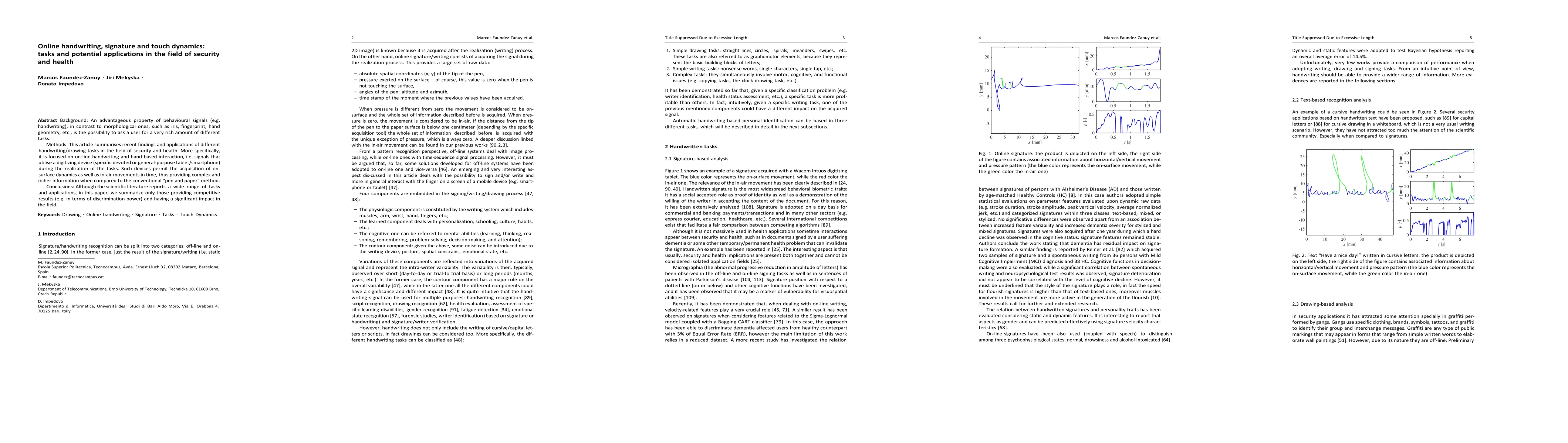 Thumbnail for Online handwriting, signature and touch dynamics: tasks and potential
  applications in the field of security and health