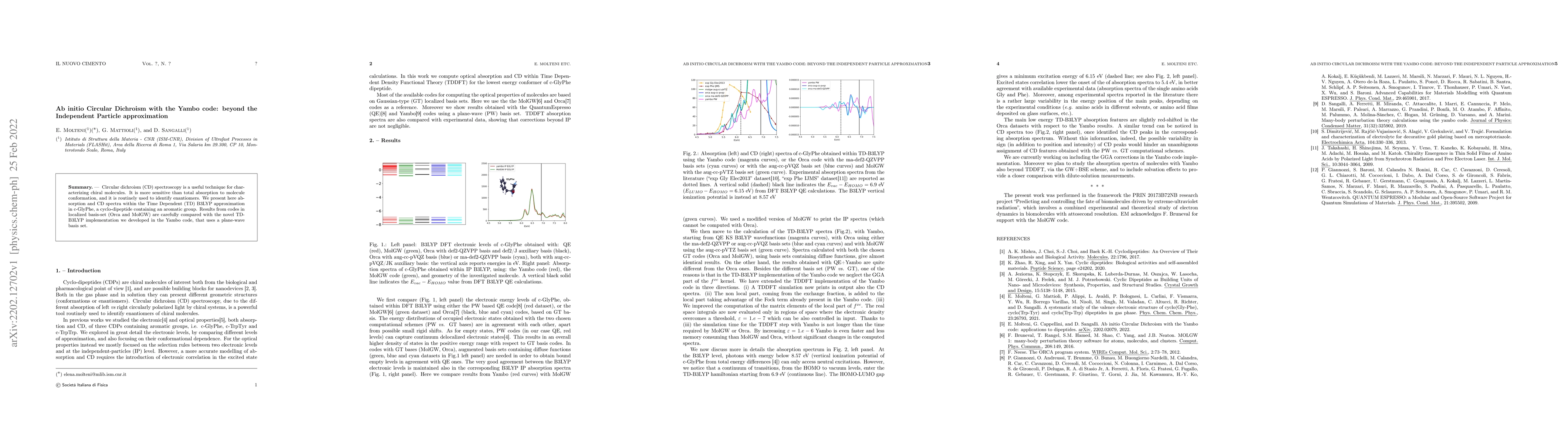 Thumbnail for Ab initio Circular Dichroism with the Yambo code: beyond the Independent
  Particle approximation