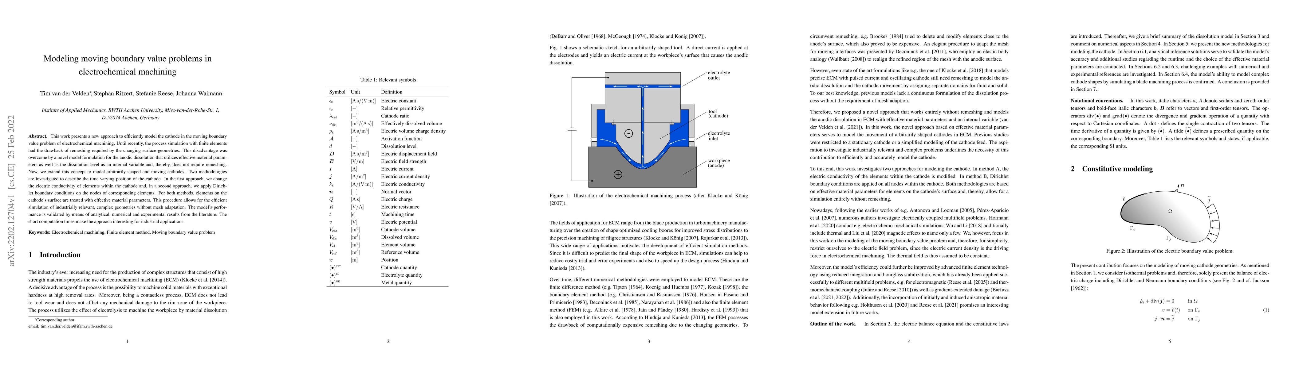 Thumbnail for Modeling moving boundary value problems in electrochemical machining