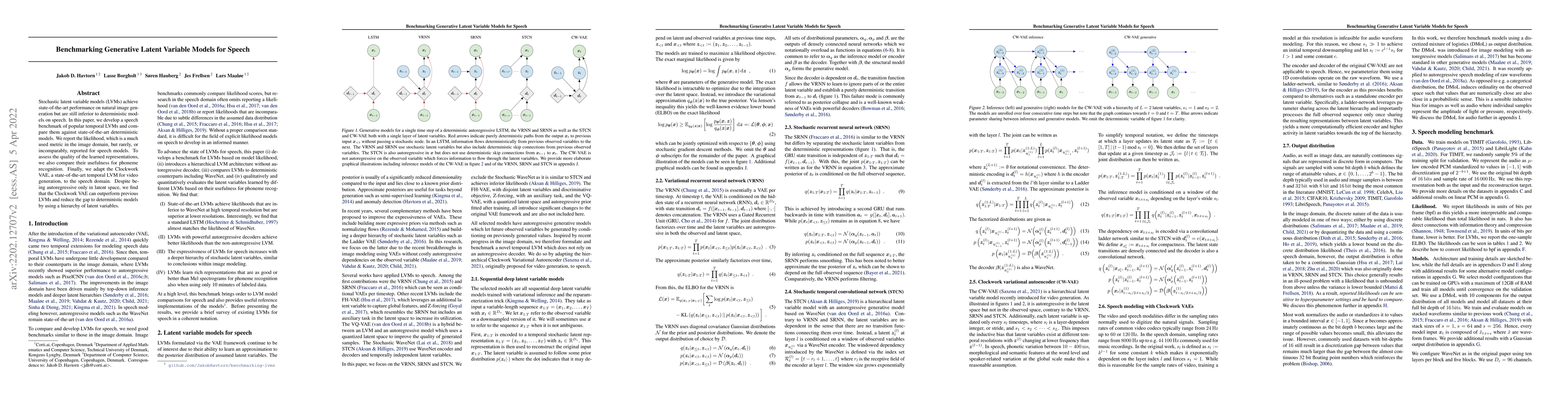 Thumbnail for Benchmarking Generative Latent Variable Models for Speech