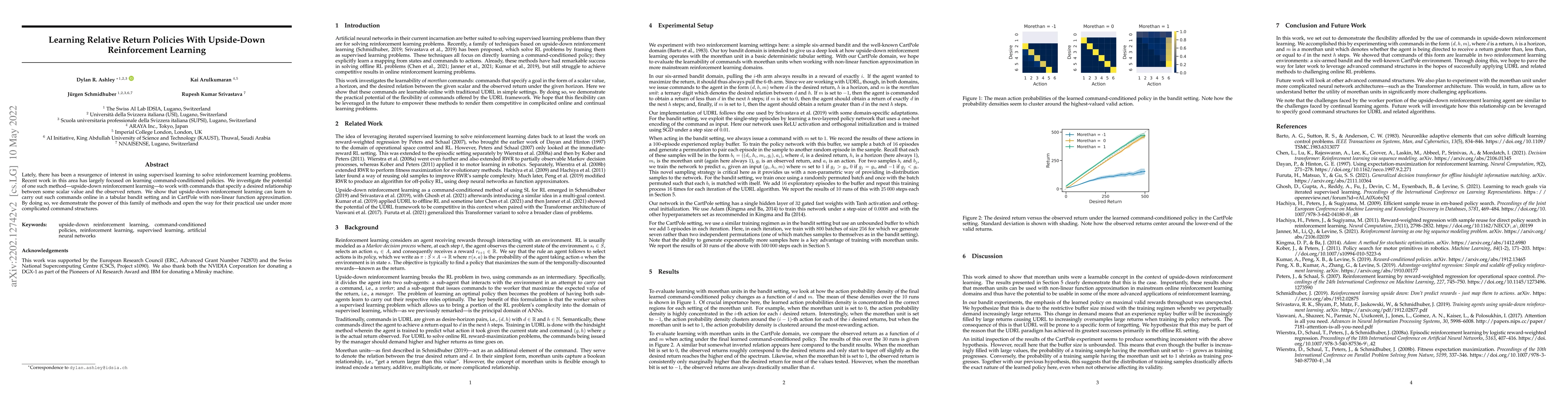 Thumbnail for Learning Relative Return Policies With Upside-Down Reinforcement
  Learning