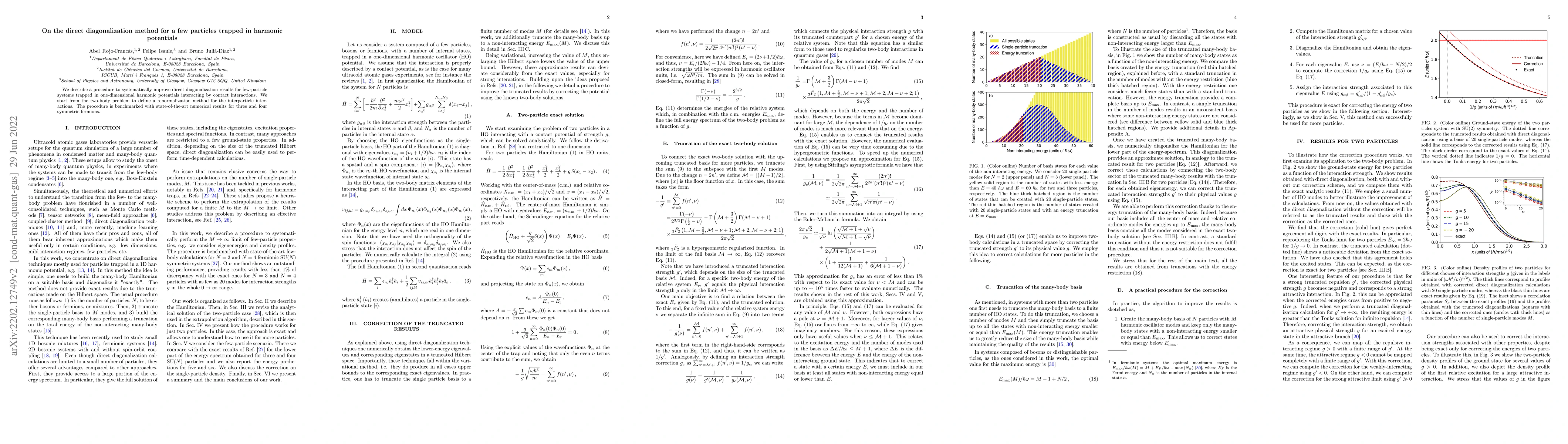 Thumbnail for On the direct diagonalization method for a few particles trapped in
  harmonic potentials
