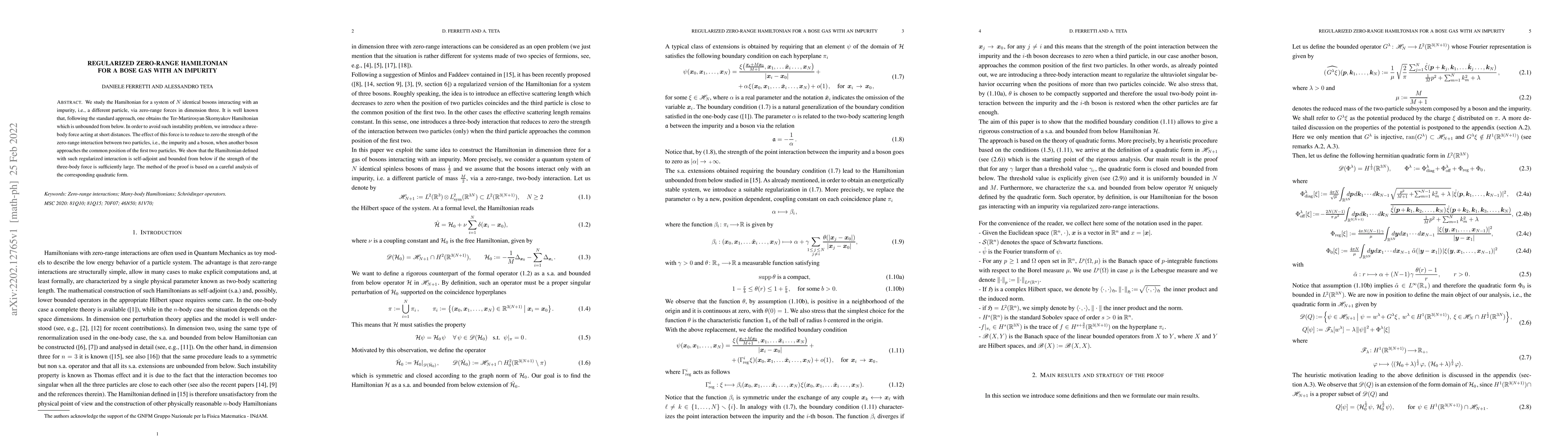 Thumbnail for Regularized Zero-Range Hamiltonian for a Bose Gas with an Impurity