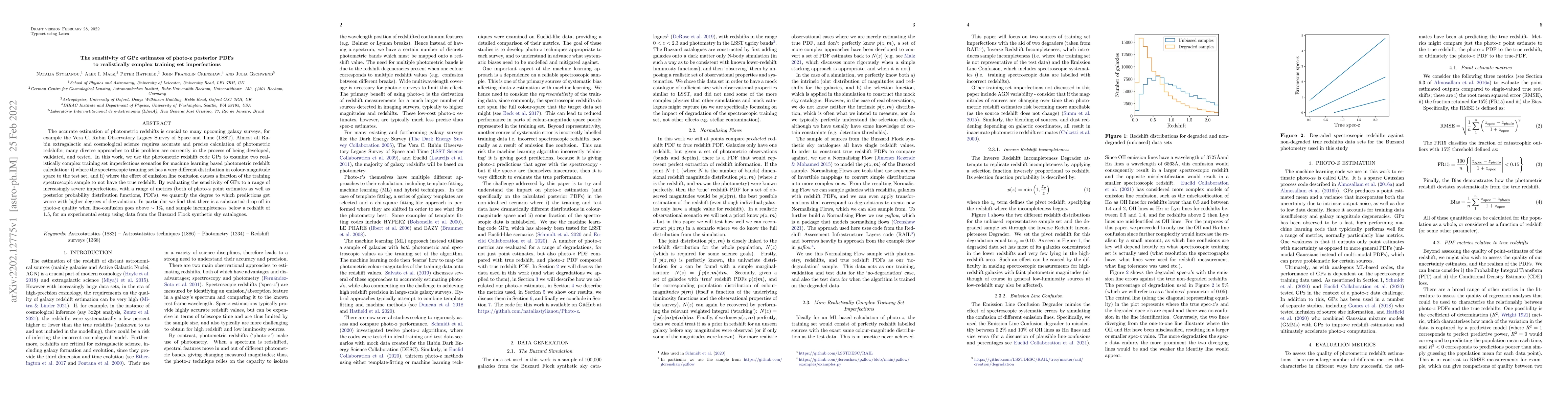Thumbnail for The sensitivity of GPz estimates of photo-z posterior PDFs to
  realistically complex training set imperfections