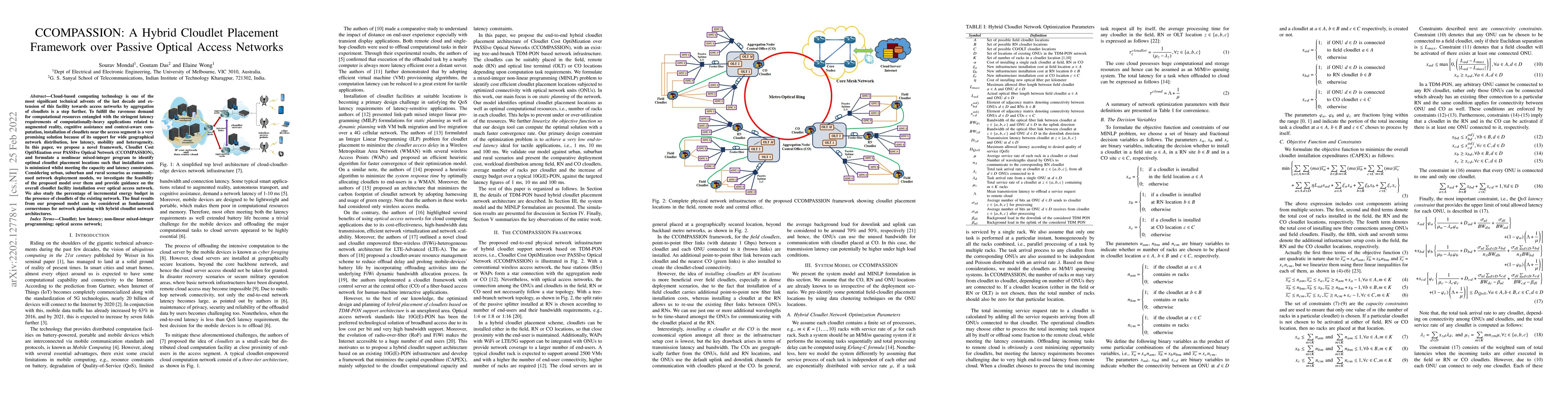 Thumbnail for CCOMPASSION: A Hybrid Cloudlet Placement Framework over Passive Optical
  Access Networks