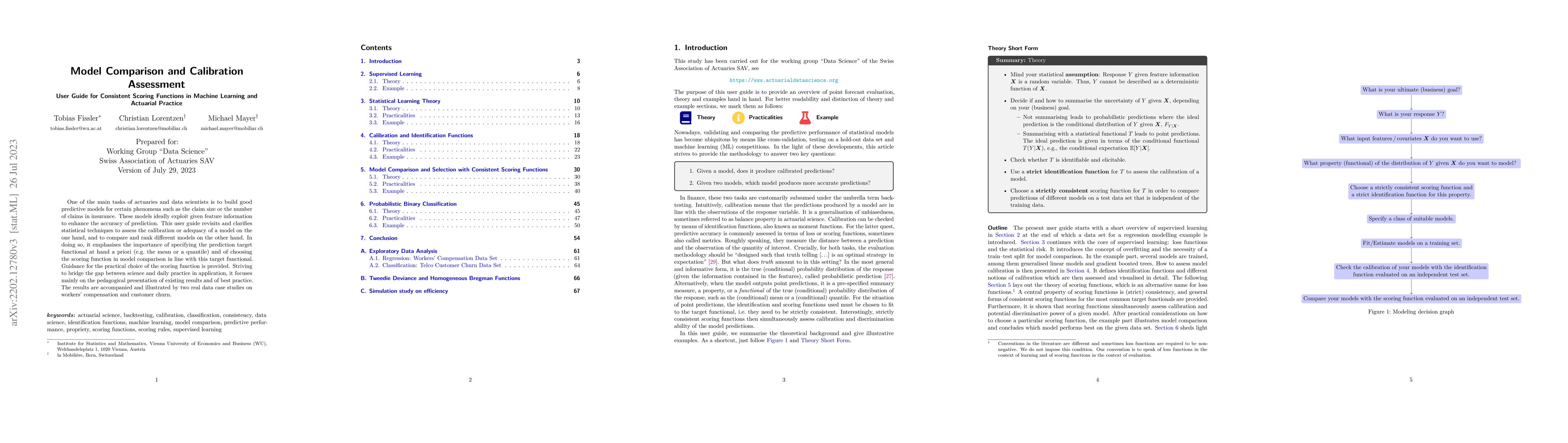 Thumbnail for Model Comparison and Calibration Assessment: User Guide for Consistent
  Scoring Functions in Machine Learning and Actuarial Practice