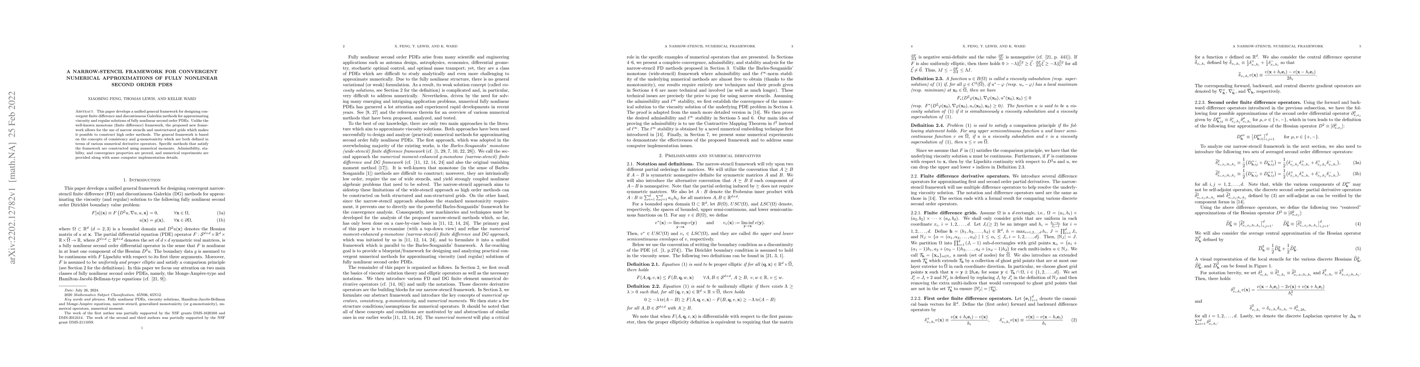 Thumbnail for A narrow-stencil framework for convergent numerical approximations of
  fully nonlinear second order PDEs
