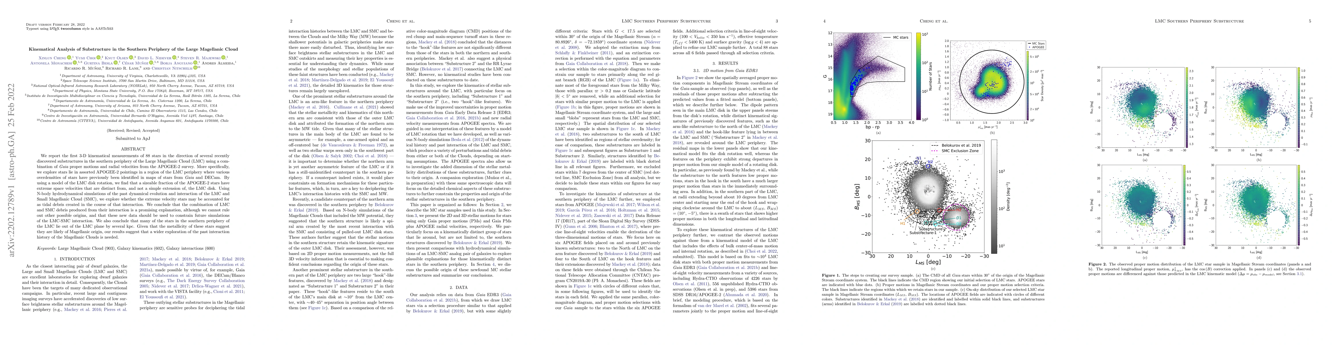 Thumbnail for Kinematical Analysis of Substructure in the Southern Periphery of the
  Large Magellanic Cloud