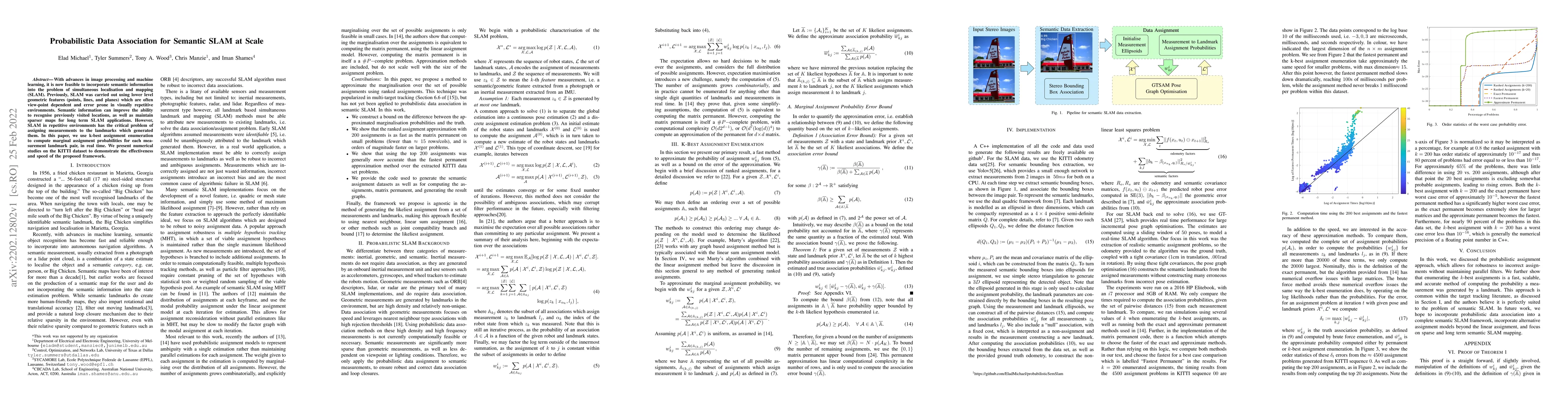 Thumbnail for Probabilistic Data Association for Semantic SLAM at Scale